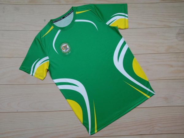 Emerald Green T with Yellow/White Flashing